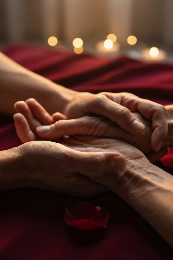 Mãos entrelaçadas representando vínculo afetivo genuíno e os sinais de uma conexão de alma gêmea verdadeira