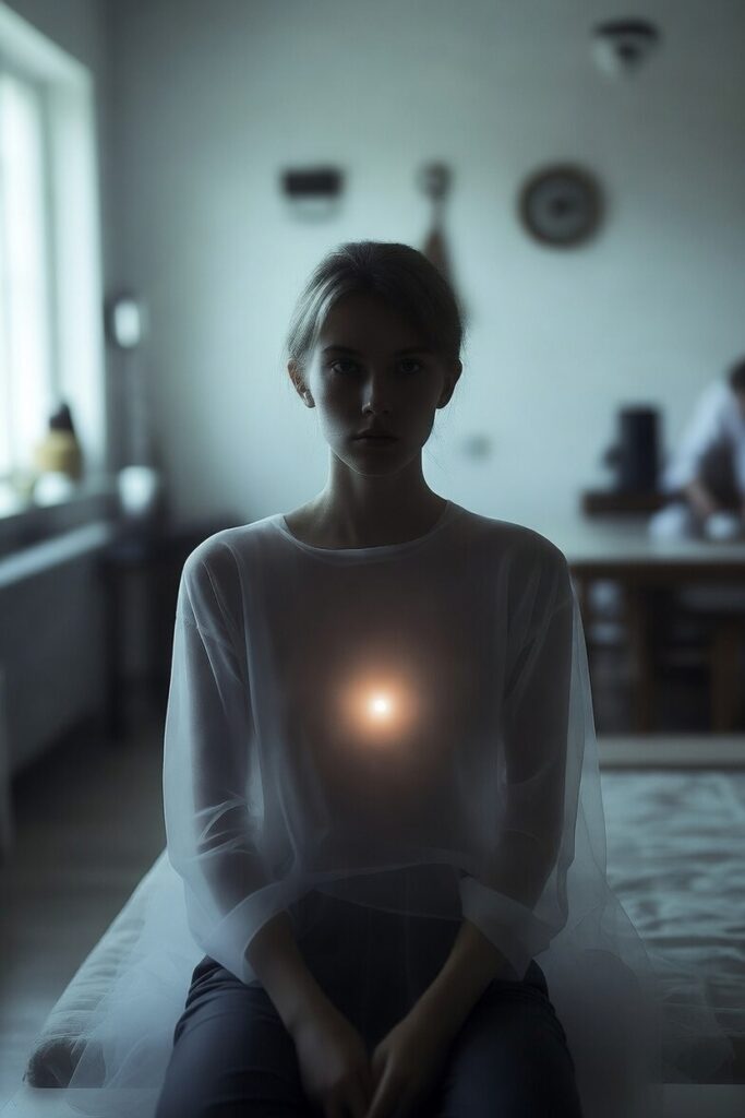 pessoa com dissociação emocional fazendo ancoragem do seu centro emocional
