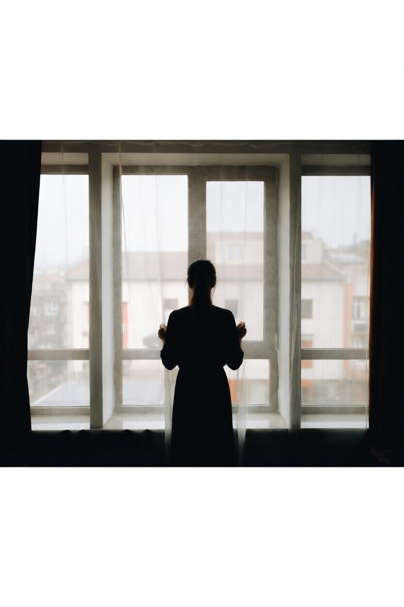 mulher pensativa à janela refletindo sobre como saber se a intuição está certa