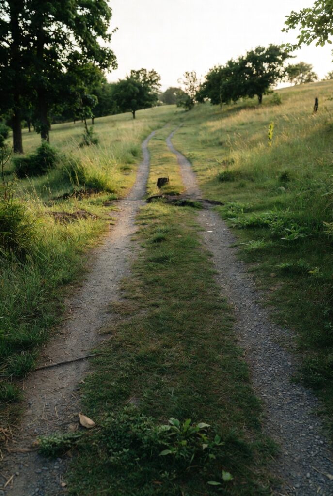 dois caminhos divergindo representando a escolha entre intuição e razão