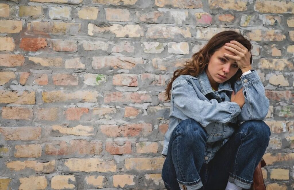 mulher sentada representando cansaço emocional de sempre ser forte
