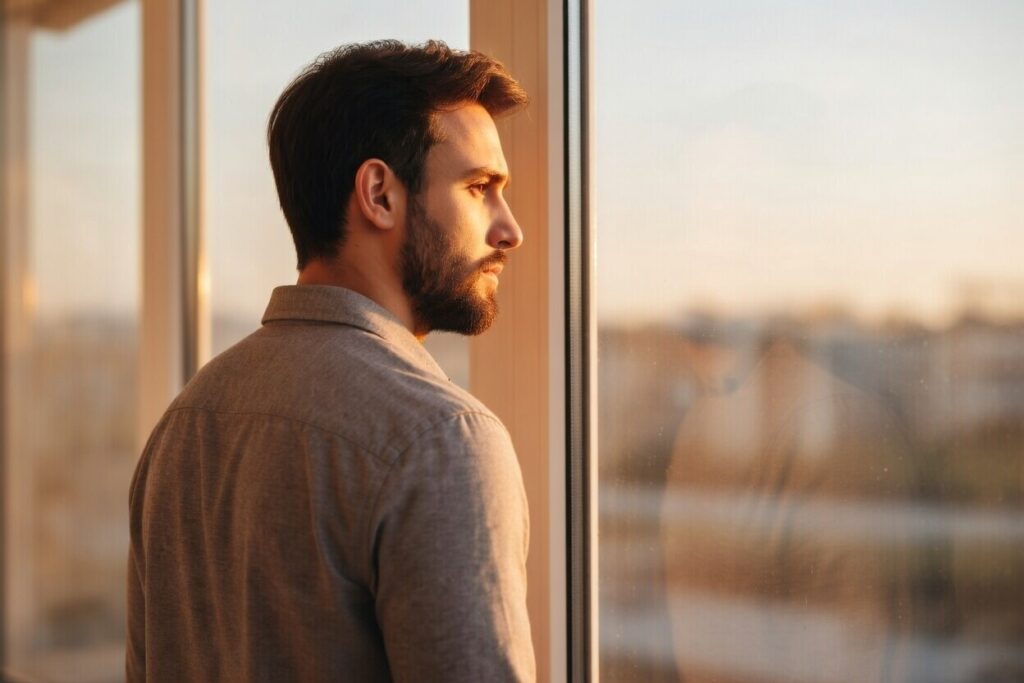 pessoa reconhecendo padrões de trauma de infância na vida adulta e encontrando leveza