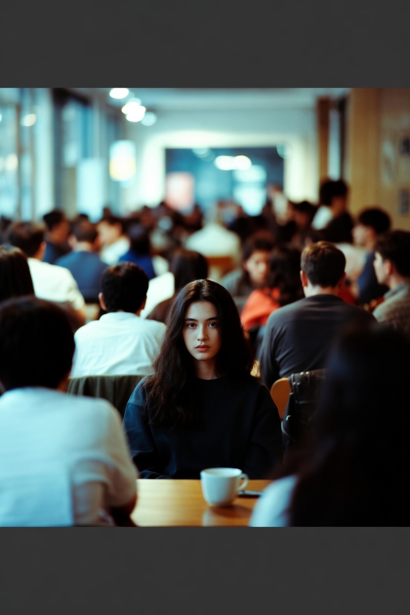 pessoa sentindo solidao em meio às pessoas em ambiente social